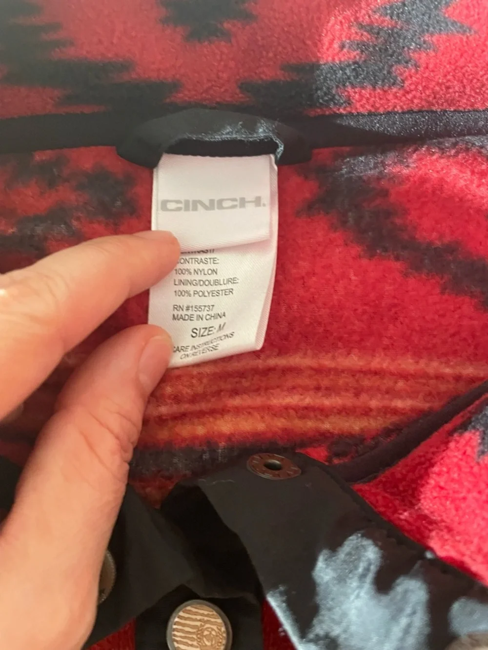 Cinch‎ Red Aztec Snap-Front Fleece Pullover